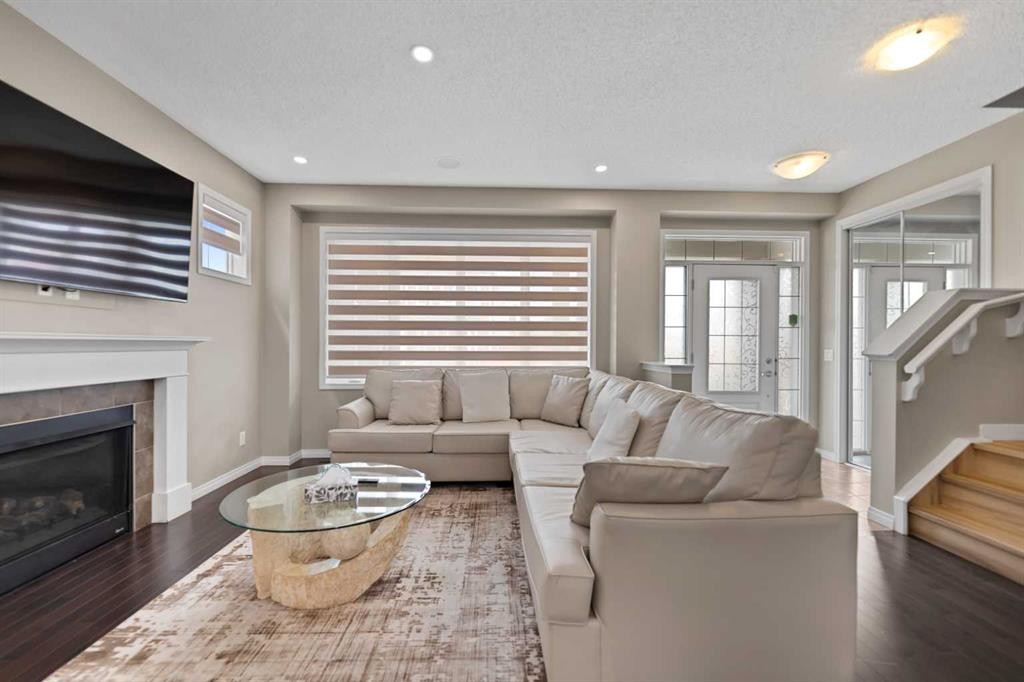 61 Cityscape Street, Calgary, AB - Indoor Photo Showing Living Room With Fireplace