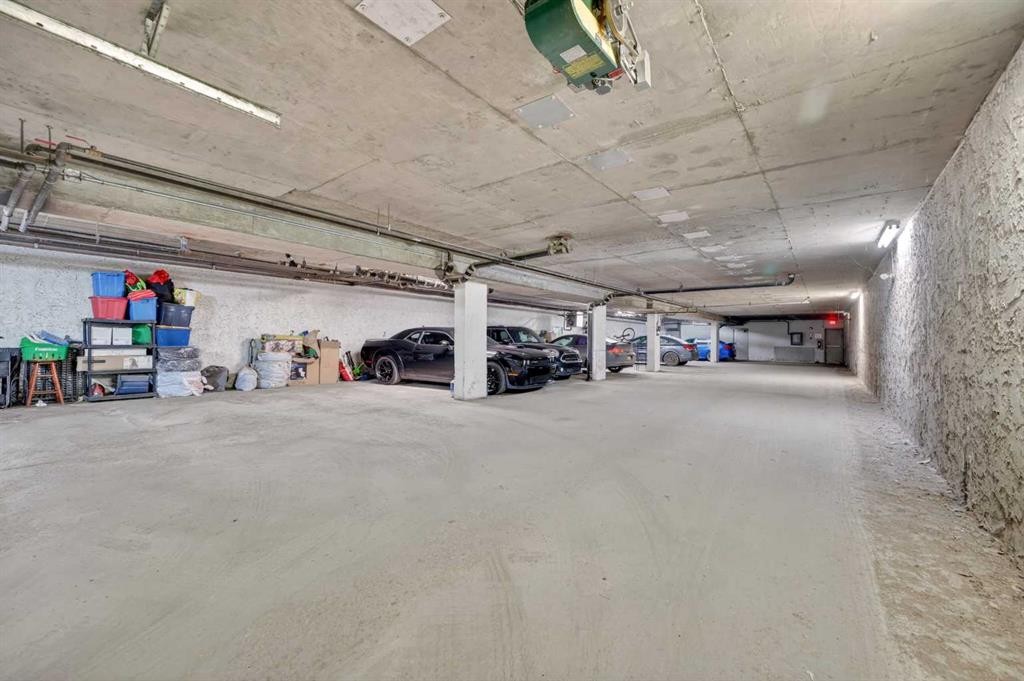 203-644 Meredith Road Ne, Calgary, AB - Indoor Photo Showing Garage