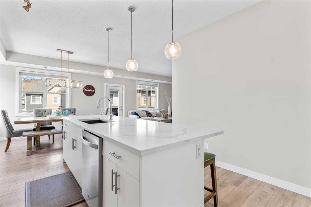 306 Cranbrook Walk Se, Calgary, AB - Indoor Photo Showing Kitchen With Upgraded Kitchen