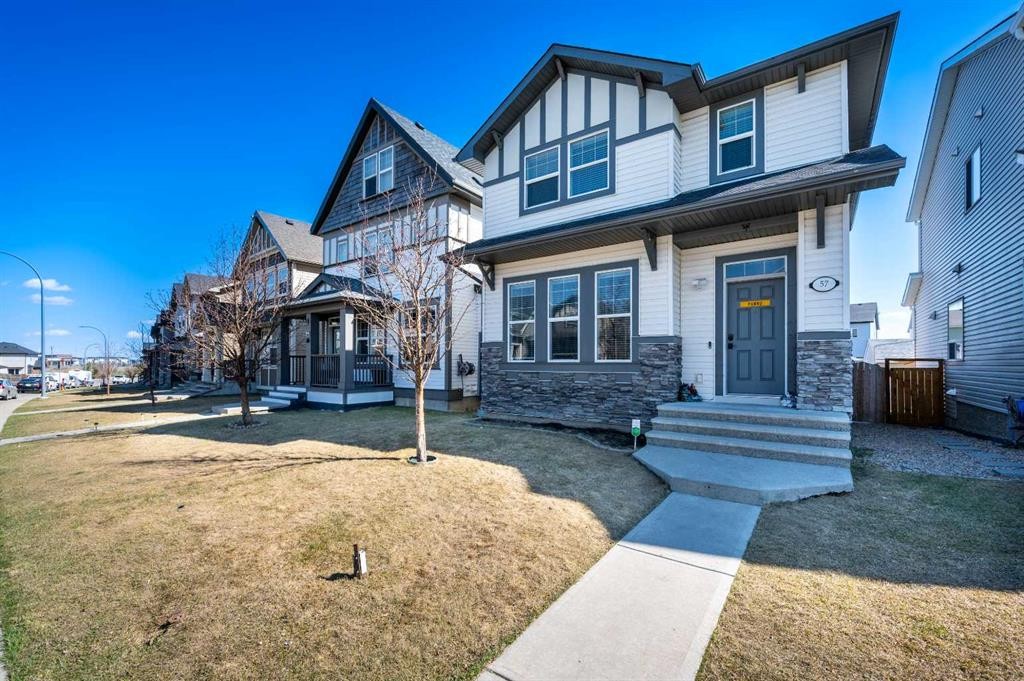 57 Skyview Point Common Ne, Calgary, AB - Outdoor With Deck Patio Veranda With Facade