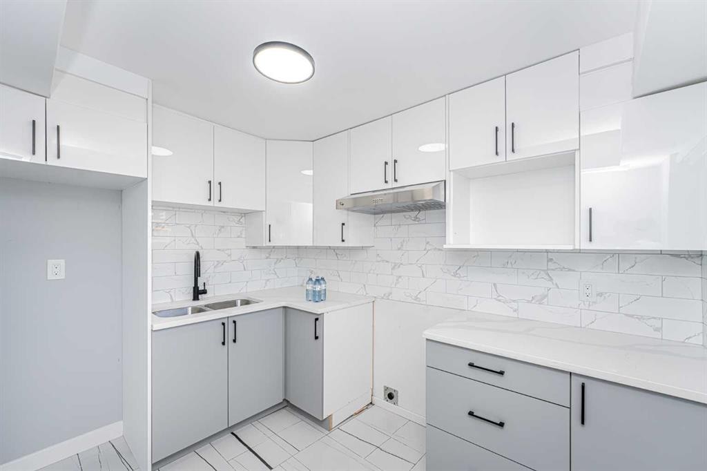 6403 Centre Street Nw, Calgary, AB - Indoor Photo Showing Kitchen With Double Sink
