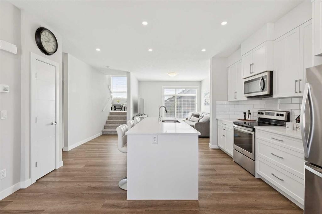 71 Sage Meadows Circle Nw, Calgary, AB - Indoor Photo Showing Kitchen With Stainless Steel Kitchen With Upgraded Kitchen