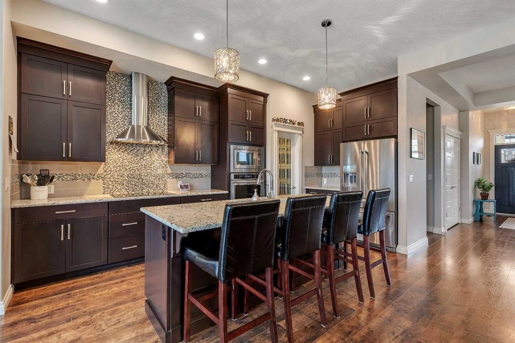 369 Marquis Landing Se, Calgary, AB - Indoor Photo Showing Kitchen With Stainless Steel Kitchen With Upgraded Kitchen