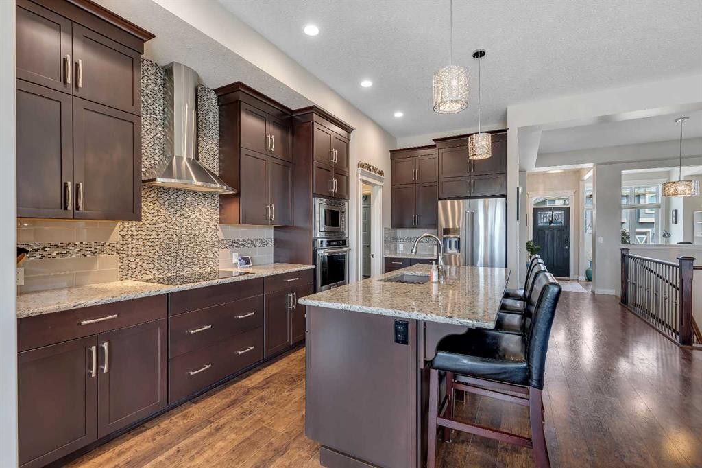 369 Marquis Landing Se, Calgary, AB - Indoor Photo Showing Kitchen With Stainless Steel Kitchen With Upgraded Kitchen