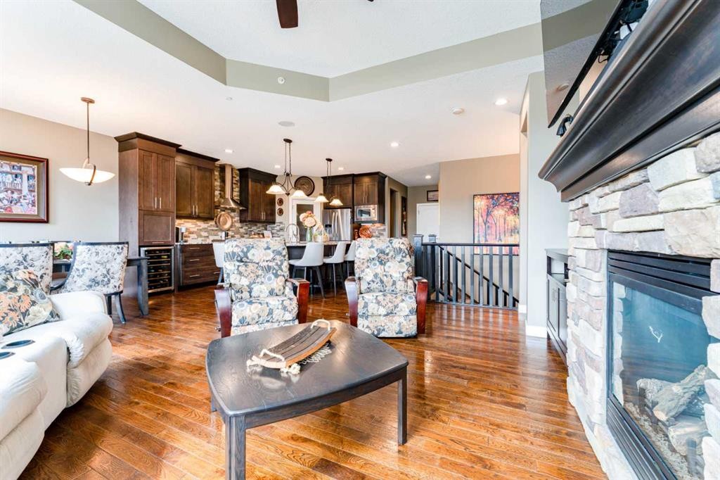 149 Muirfield Boulevard, Lyalta, AB - Indoor Photo Showing Living Room With Fireplace