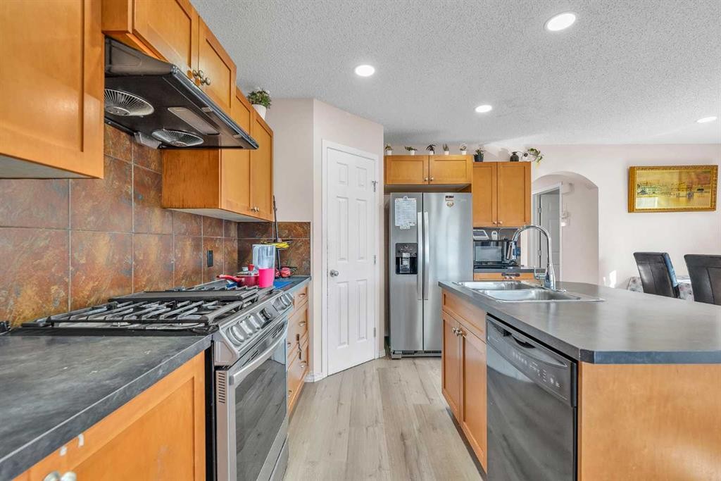 61 Taralake Street Ne, Calgary, AB - Indoor Photo Showing Kitchen With Double Sink