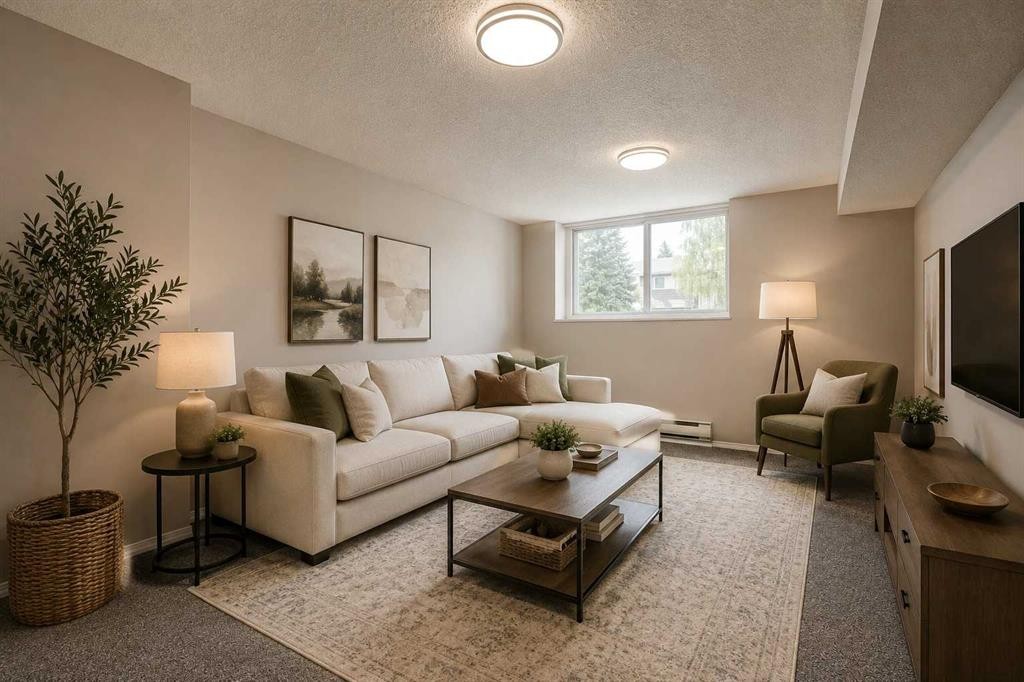 27 Dovely Way Se, Calgary, AB - Indoor Photo Showing Living Room