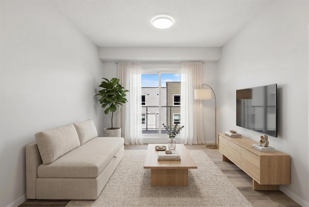 3403-33 Carringham Gate Nw, Calgary, AB - Indoor Photo Showing Living Room