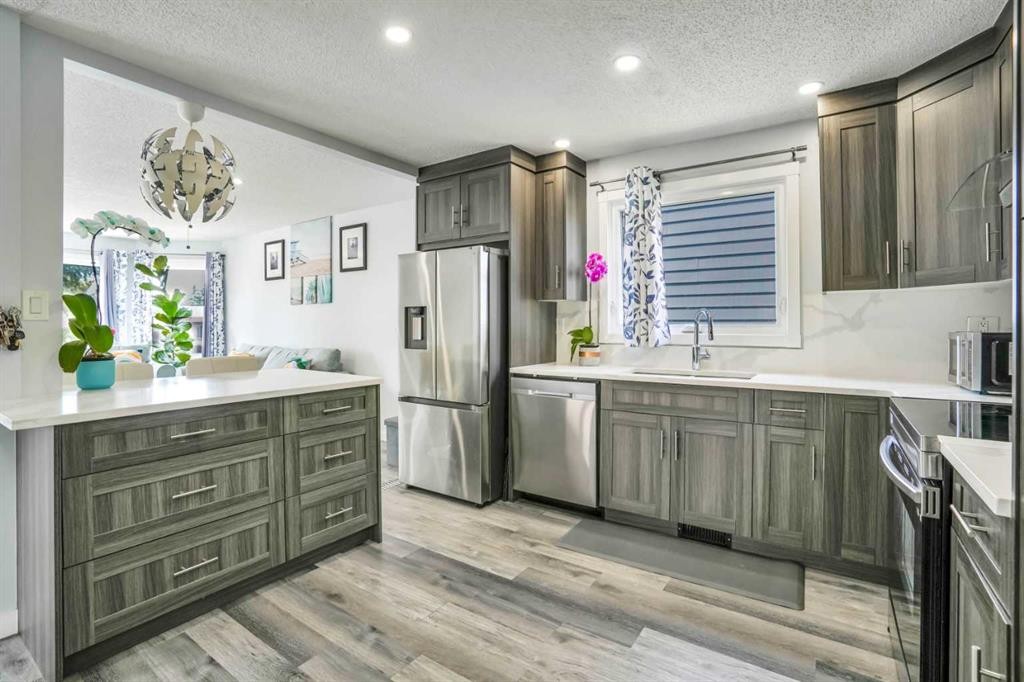 76 Aberfoyle Close Ne, Calgary, AB - Indoor Photo Showing Kitchen With Stainless Steel Kitchen With Upgraded Kitchen