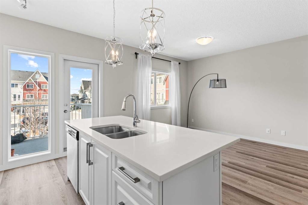 310-32 Red Embers Parade Ne, Calgary, AB - Indoor Photo Showing Kitchen With Double Sink