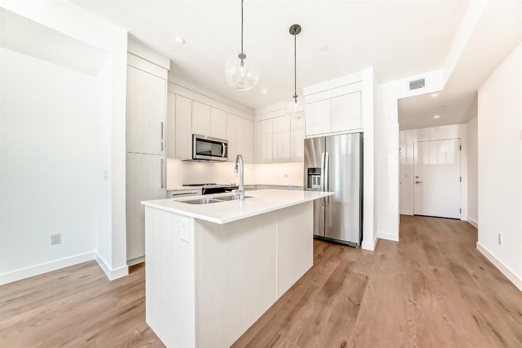2201-44 Skyview Parkway Ne, Calgary, AB - Indoor Photo Showing Kitchen With Double Sink With Upgraded Kitchen