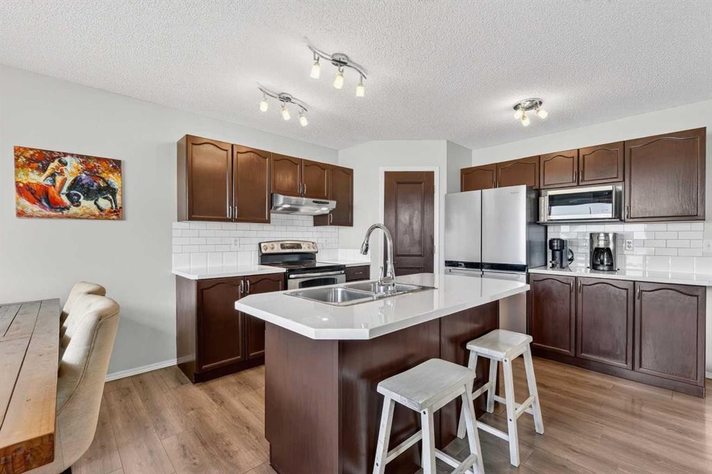 112 Chaparral Circle Se, Calgary, AB - Indoor Photo Showing Kitchen With Stainless Steel Kitchen With Double Sink With Upgraded Kitchen