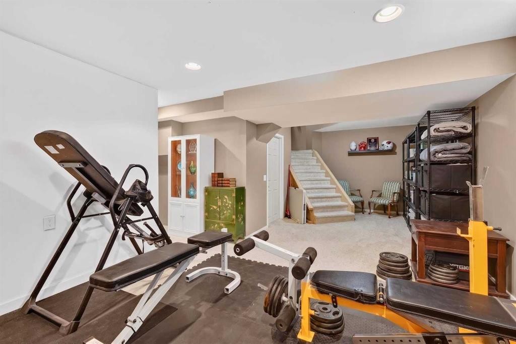 112 Chaparral Circle Se, Calgary, AB - Indoor Photo Showing Gym Room