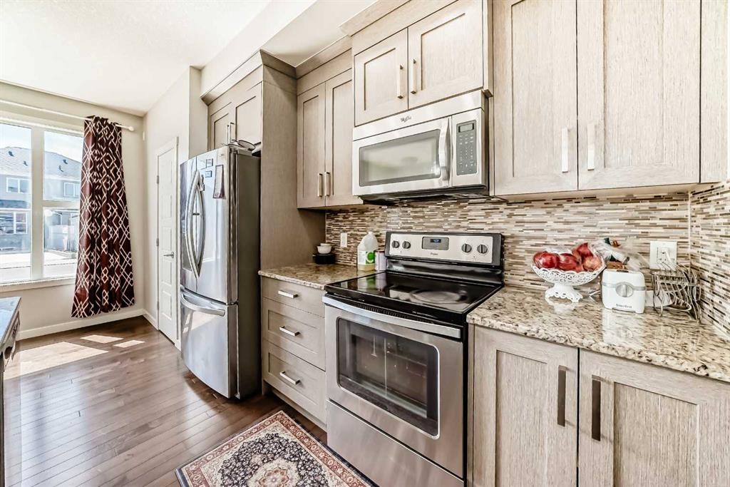 102 Saddlelake Terrace Ne, Calgary, AB - Indoor Photo Showing Kitchen With Stainless Steel Kitchen With Upgraded Kitchen