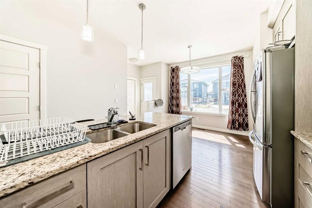 102 Saddlelake Terrace Ne, Calgary, AB - Indoor Photo Showing Kitchen With Stainless Steel Kitchen With Double Sink With Upgraded Kitchen
