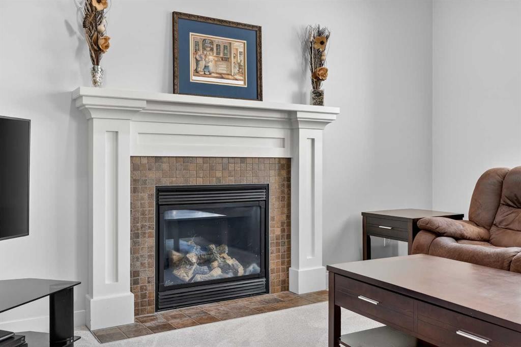 64 Cranridge Crescent Se, Calgary, AB - Indoor Photo Showing Living Room With Fireplace