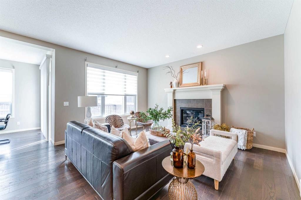 292 Auburn Bay Drive Se, Calgary, AB - Indoor Photo Showing Living Room With Fireplace