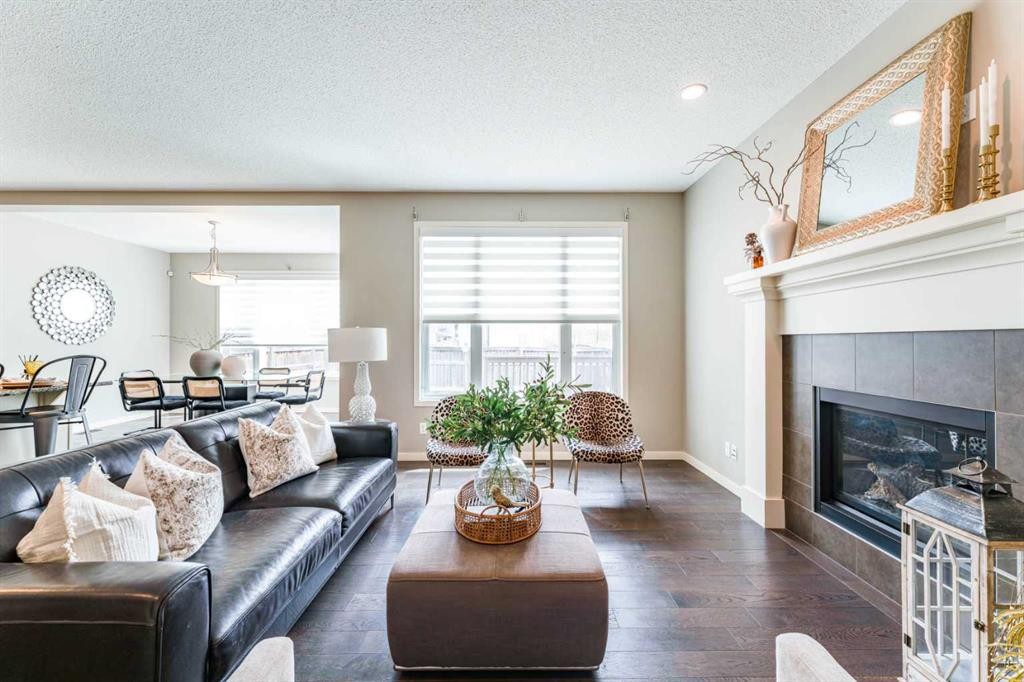 292 Auburn Bay Drive Se, Calgary, AB - Indoor Photo Showing Living Room With Fireplace