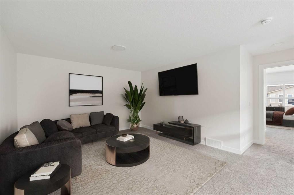 120 Creekstone Circle Sw, Calgary, AB - Indoor Photo Showing Living Room