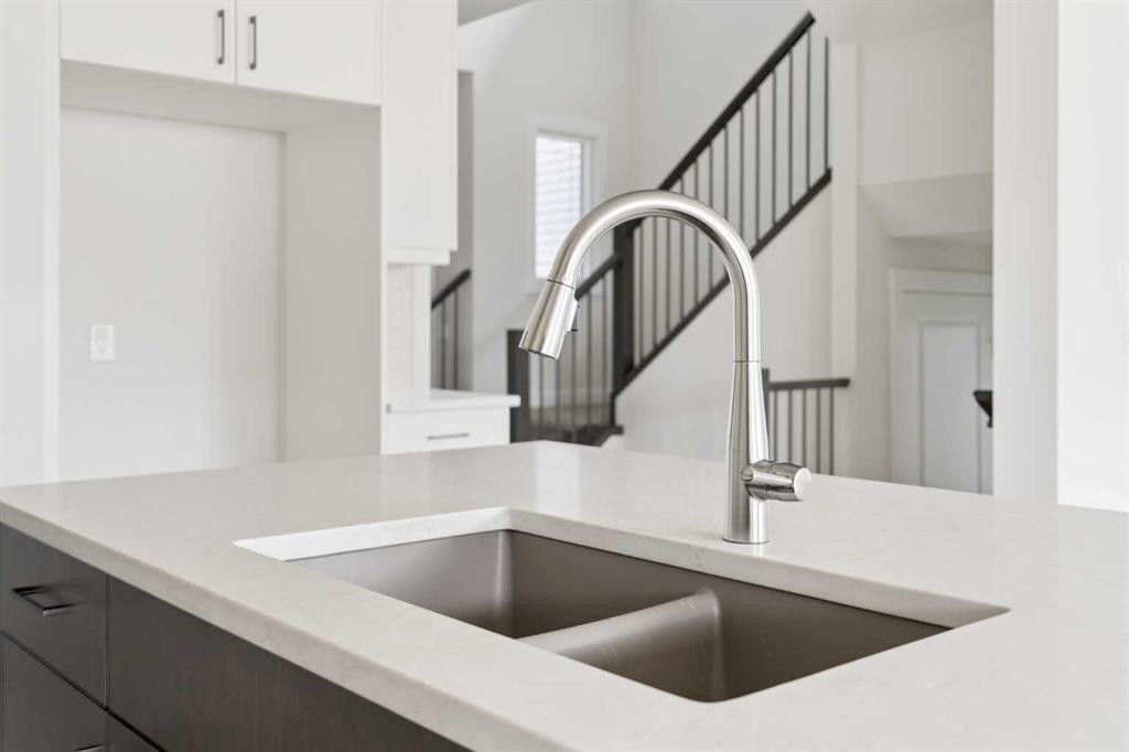 120 Creekstone Circle Sw, Calgary, AB - Indoor Photo Showing Kitchen With Double Sink
