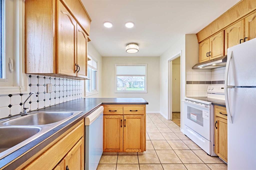 2733 Brecken Road Nw, Calgary, AB - Indoor Photo Showing Kitchen With Double Sink