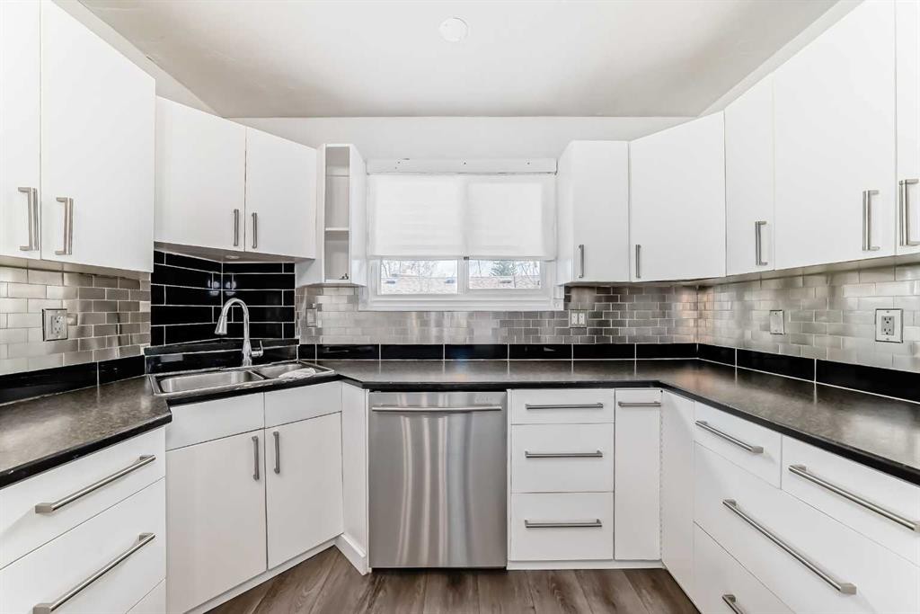 6824 Temple Drive Ne, Calgary, AB - Indoor Photo Showing Kitchen With Double Sink