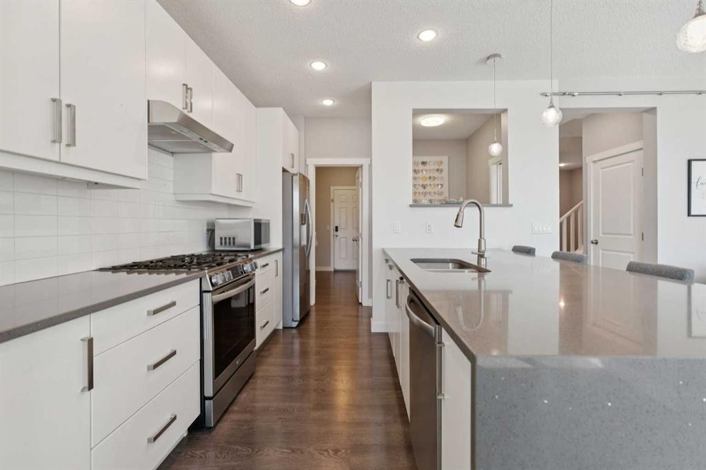 52 Mahogany Way Se, Calgary, AB - Indoor Photo Showing Kitchen With Stainless Steel Kitchen With Upgraded Kitchen