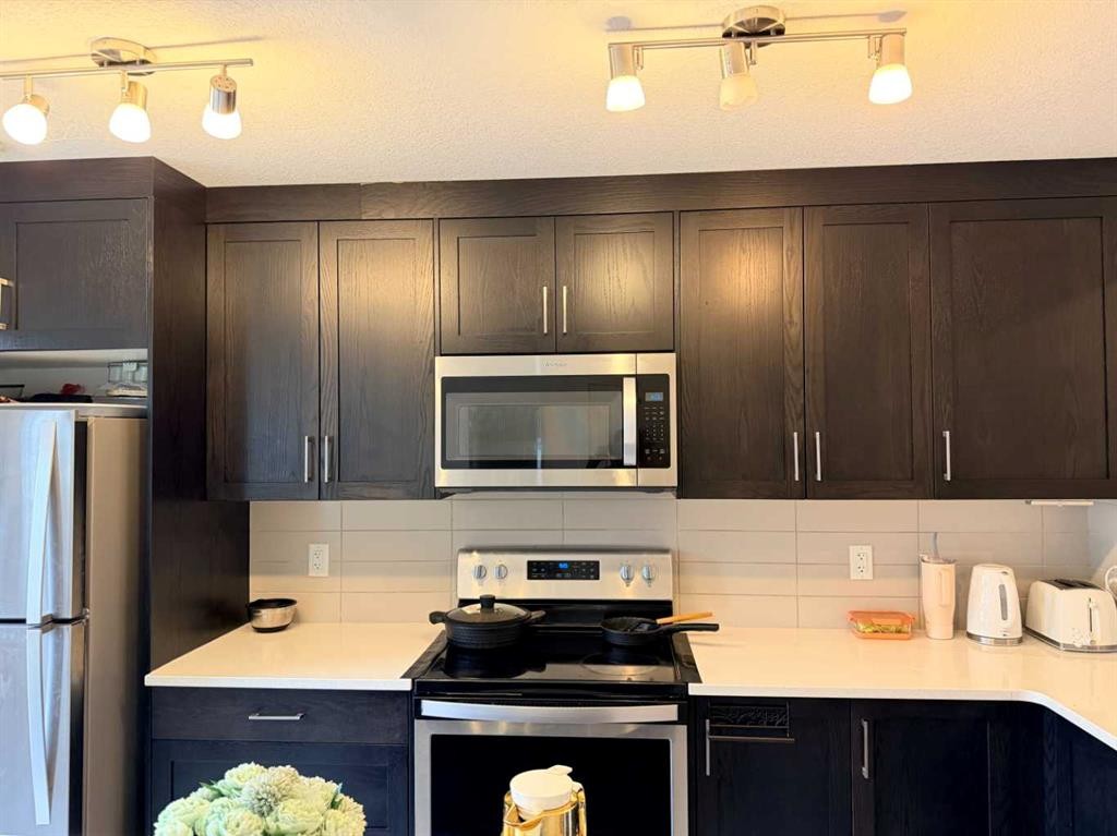 450 Seton Circle Se, Calgary, AB - Indoor Photo Showing Kitchen With Upgraded Kitchen