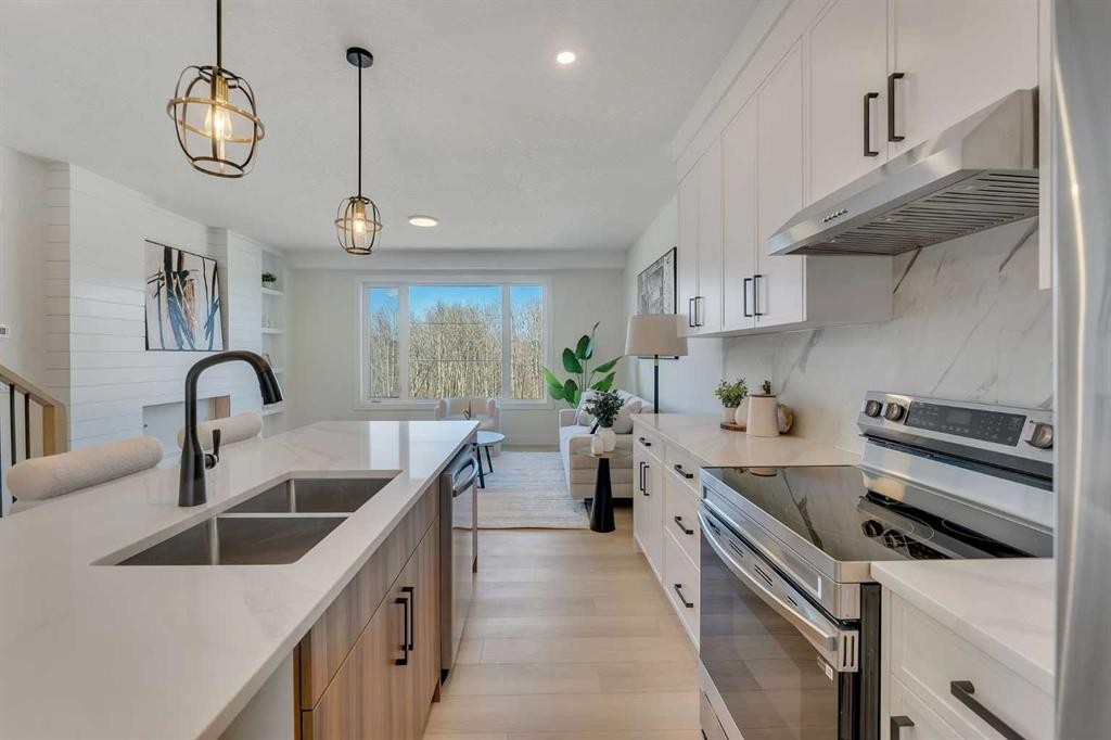 4917 88 Avenue Ne, Calgary, AB - Indoor Photo Showing Kitchen With Stainless Steel Kitchen With Double Sink With Upgraded Kitchen