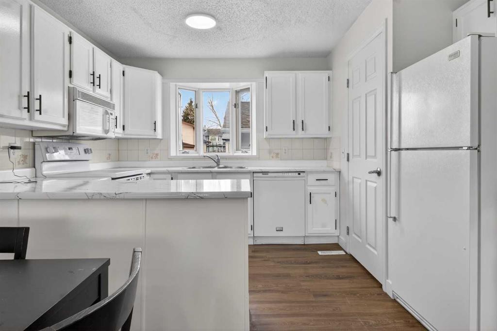 128 Castledale Crescent Ne, Calgary, AB - Indoor Photo Showing Kitchen With Double Sink