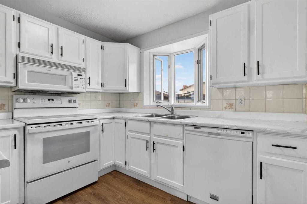 128 Castledale Crescent Ne, Calgary, AB - Indoor Photo Showing Kitchen With Double Sink