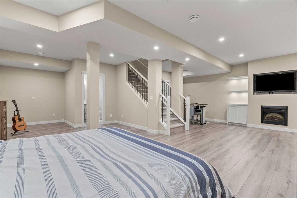 2306 Bayside Circle Sw, Airdrie, AB - Indoor With Fireplace