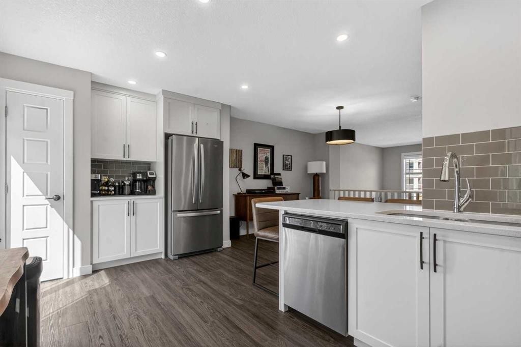 241 Auburn Meadows Drive Se, Calgary, AB - Indoor Photo Showing Kitchen With Stainless Steel Kitchen With Double Sink