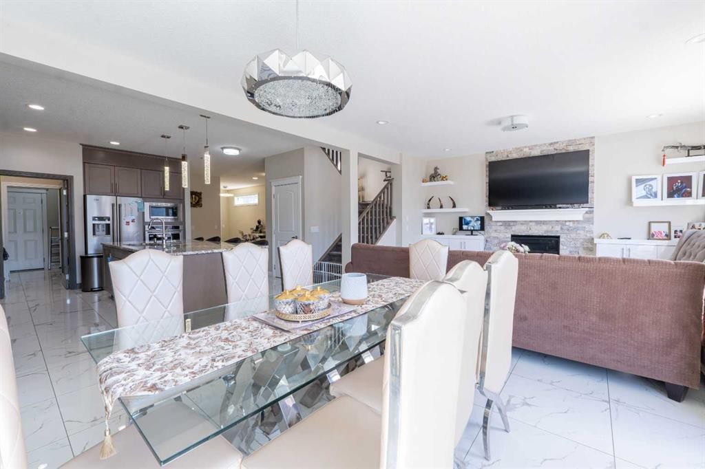 19 Red Sky Gardens Ne, Calgary, AB - Indoor With Fireplace