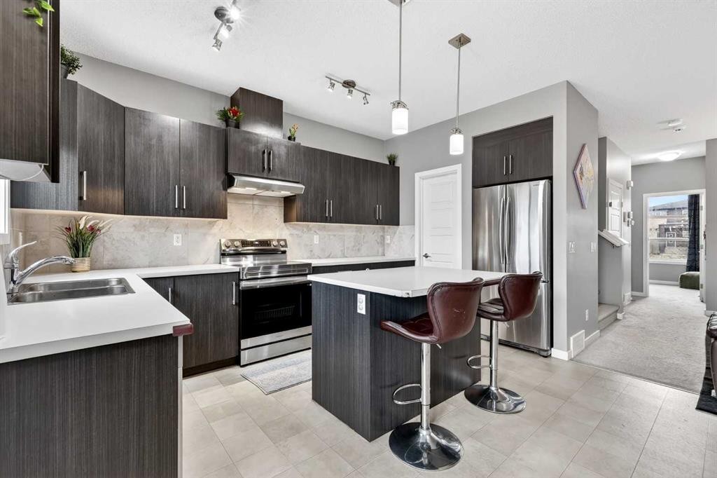 1540 Cornerstone Boulevard Ne, Calgary, AB - Indoor Photo Showing Kitchen With Double Sink With Upgraded Kitchen
