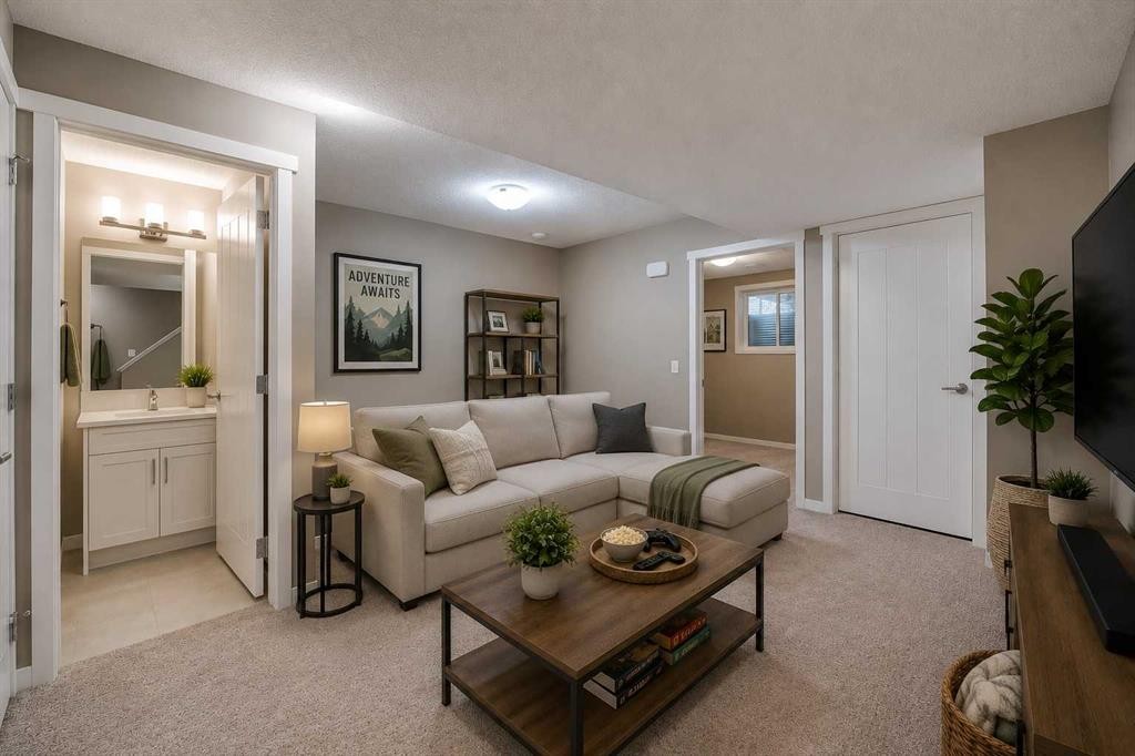 198 Masters Avenue Se, Calgary, AB - Indoor Photo Showing Living Room