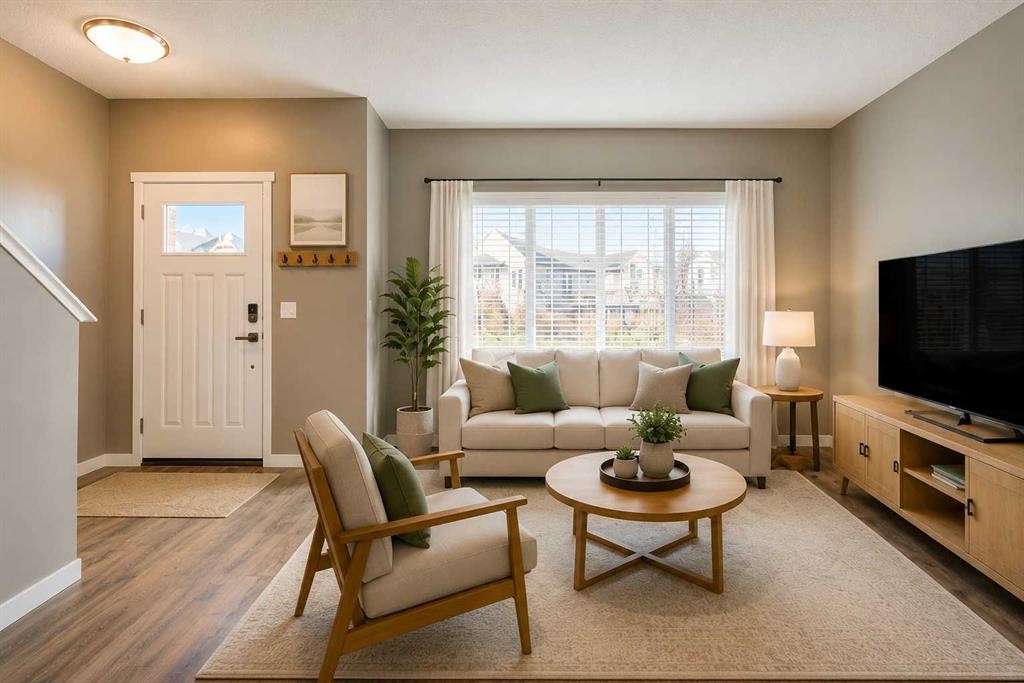 198 Masters Avenue Se, Calgary, AB - Indoor Photo Showing Living Room