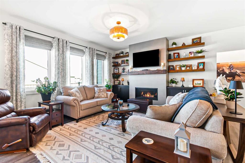 40 Viceroy Crescent, Olds, AB - Indoor Photo Showing Living Room With Fireplace