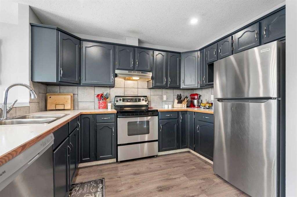 224A 5 Avenue, Strathmore, AB - Indoor Photo Showing Kitchen With Double Sink
