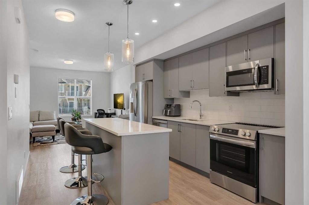 554 Copperstone Manor Se, Calgary, AB - Indoor Photo Showing Kitchen With Stainless Steel Kitchen With Upgraded Kitchen