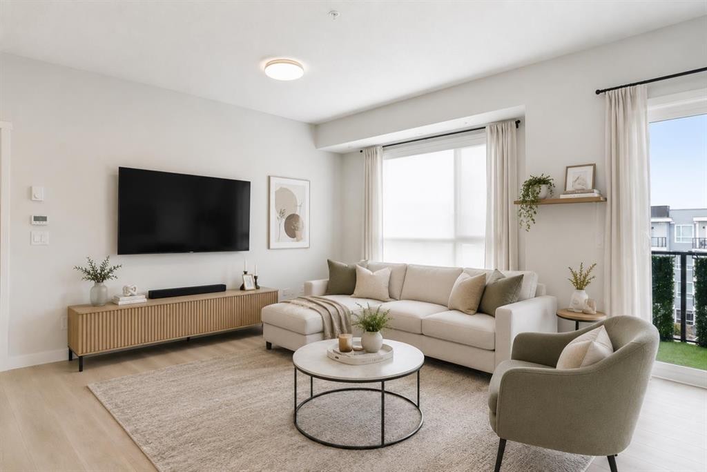 3417-33 Carringham Gate Nw, Calgary, AB - Indoor Photo Showing Living Room