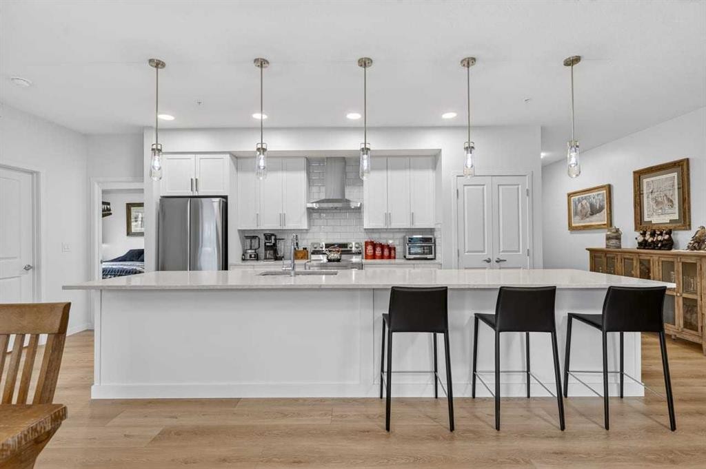 4104-20295 Seton Way Se, Calgary, AB - Indoor Photo Showing Kitchen With Upgraded Kitchen