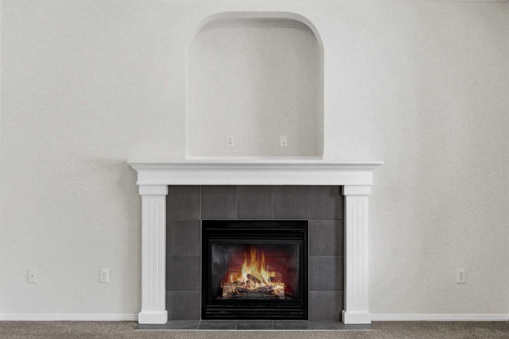 53 Royal Birch Way Nw, Calgary, AB - Indoor Photo Showing Living Room With Fireplace