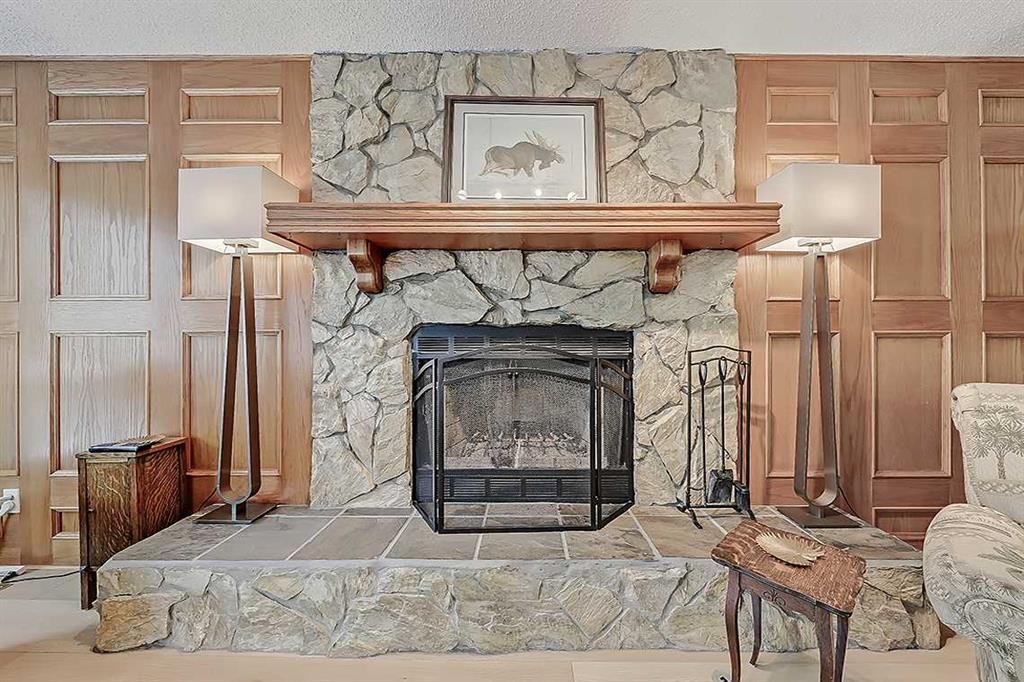 42 Sundown Close Se, Calgary, AB - Indoor Photo Showing Living Room With Fireplace