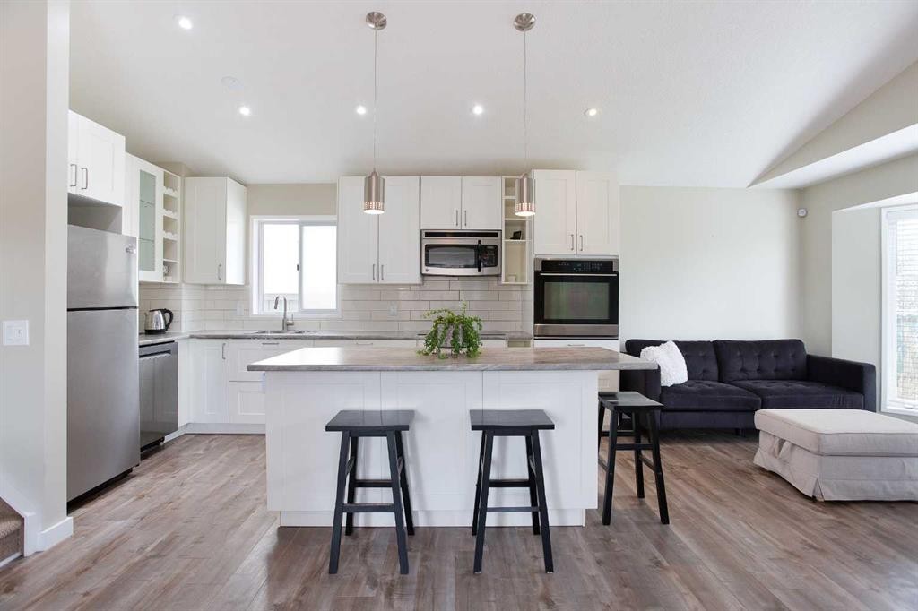 2420 Riverstone Road Se, Calgary, AB - Indoor Photo Showing Kitchen With Stainless Steel Kitchen With Upgraded Kitchen