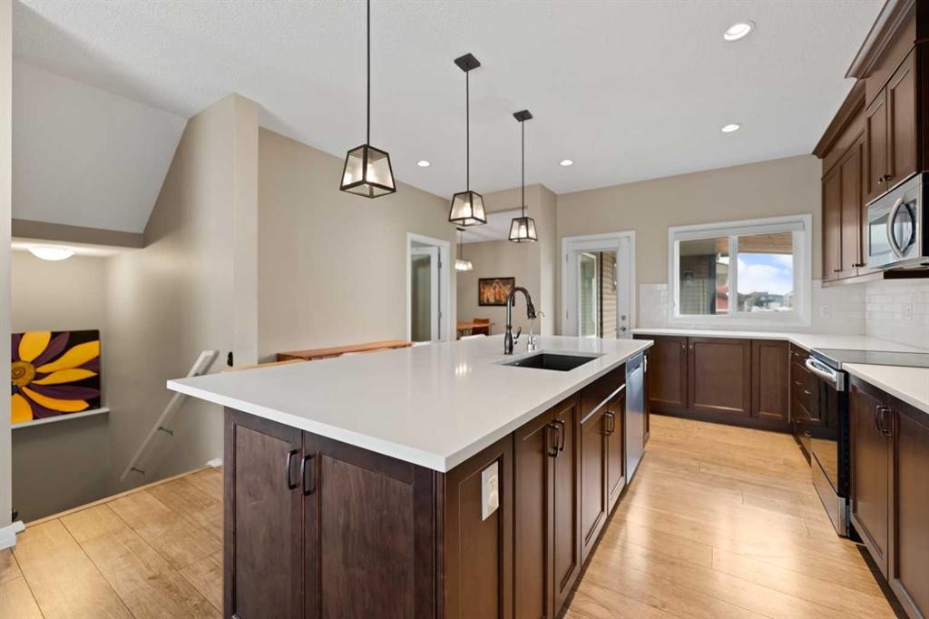 79 Cornerstone Passage Ne, Calgary, AB - Indoor Photo Showing Kitchen With Upgraded Kitchen