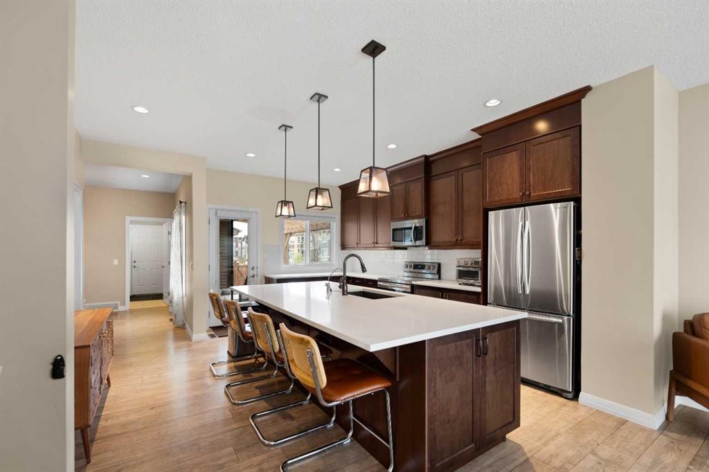 79 Cornerstone Passage Ne, Calgary, AB - Indoor Photo Showing Kitchen With Upgraded Kitchen