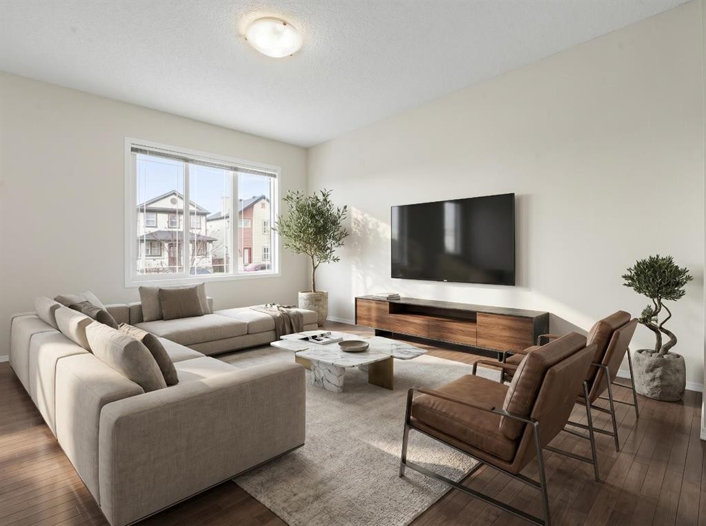 104 Copperstone Terrace Se, Calgary, AB - Indoor Photo Showing Living Room