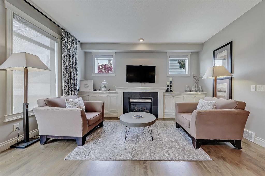 3629 1A Street Sw, Calgary, AB - Indoor Photo Showing Living Room With Fireplace