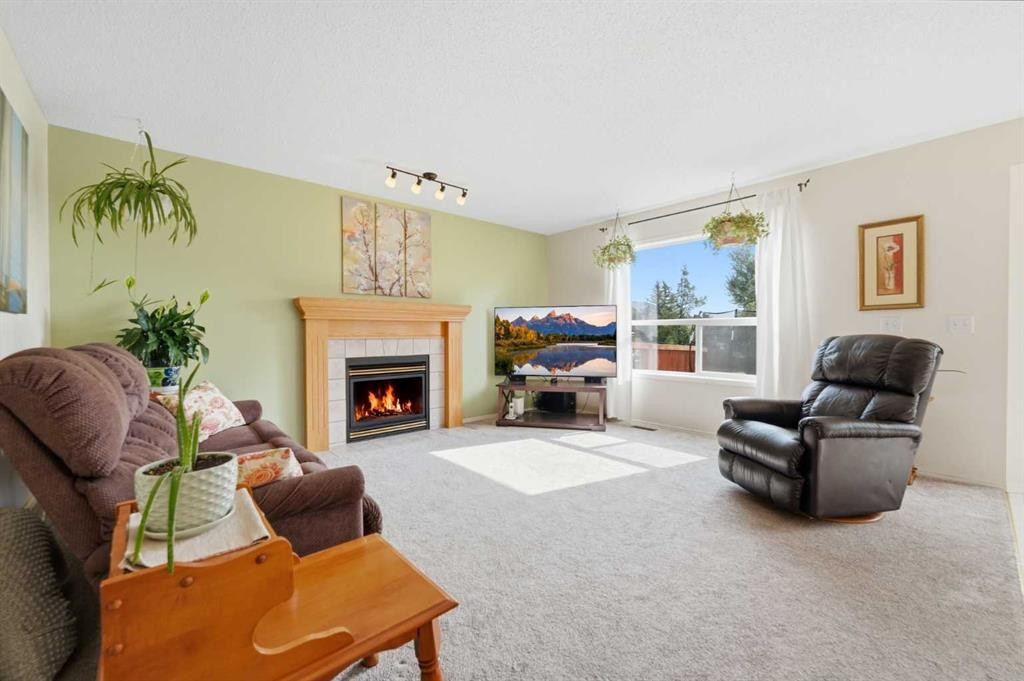 46 Somerside Place Sw, Calgary, AB - Indoor Photo Showing Living Room With Fireplace